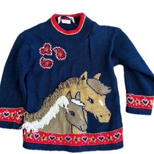 Vintage 4t heartworks horse sweater